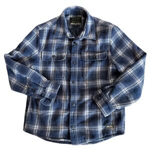 Jachs New York Mens Quilted Lined Flannel Shirt Jacket Blue Plaid‎ Size M